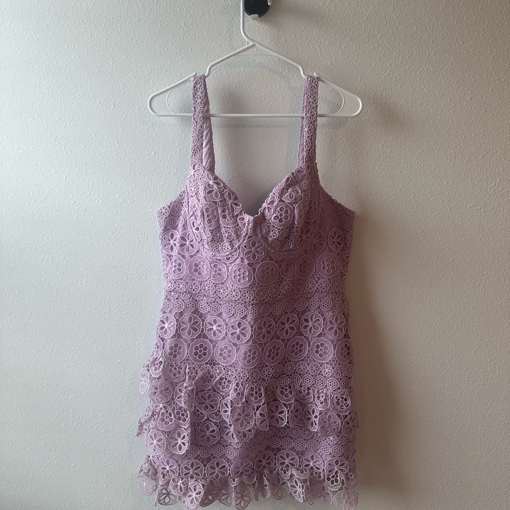 Lovers + Friends Lilac Satin Dress